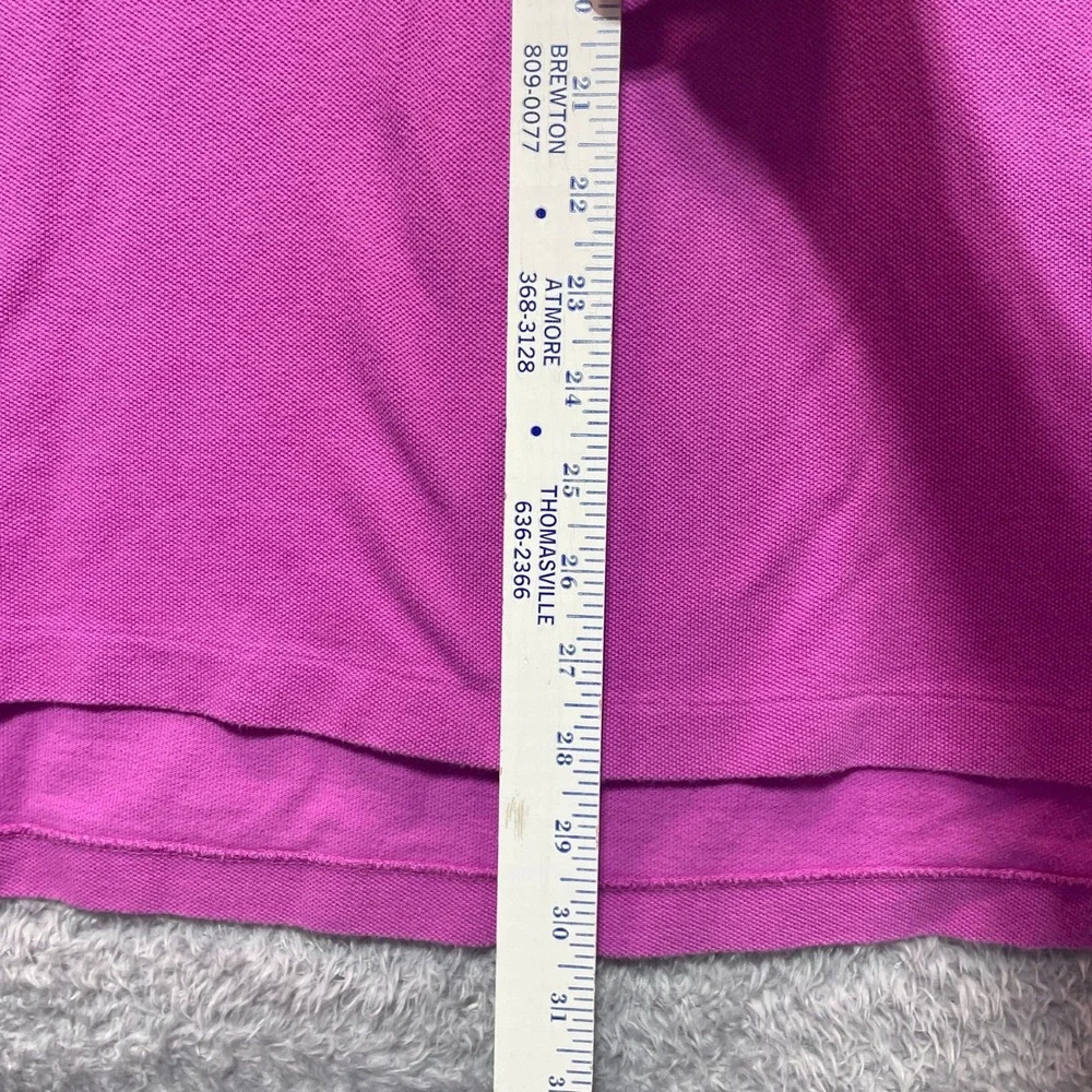 Polo Ralph Lauren Mens Magenta Purple Pique Cotton Polo Shirt Yellow Pony Large
